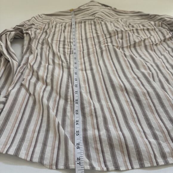 Vintage Faconnable Striped Shirt Cotton Button Up Collared Long Sleeve Medium - Picture 7 of 9